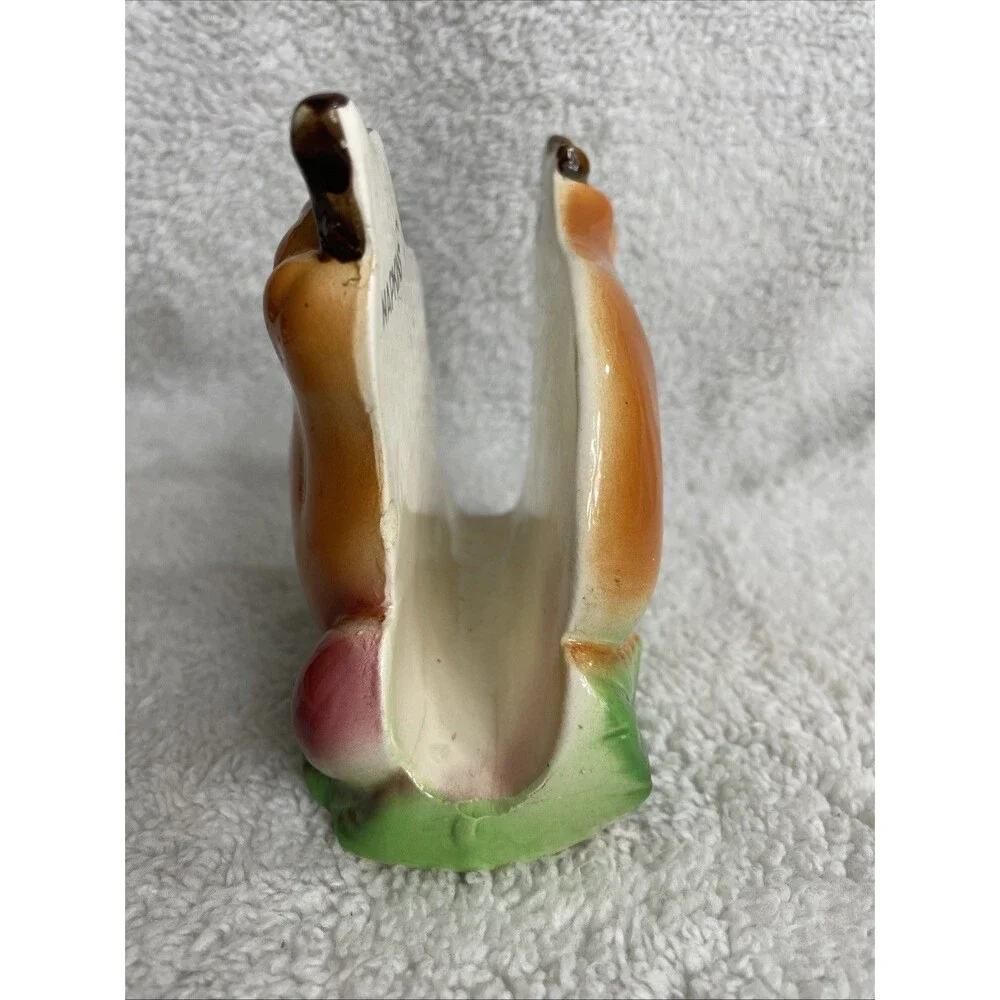 Vtg Ucago Japan Pear  Fruit Napkin Holder Ceramic Kitch 1960s MINT